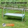 Livestock Hay Feeder, 2 in 1 Grain & Hay Feeder, 80-Gallon Capacity Pasture Feeder, 59" Long Goat Hay Feeder with Deeper Feeding Pan Image 2