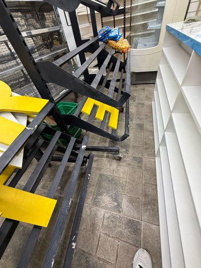 Outdoor shop display metal recks