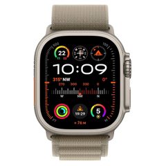 USED Apple Watch Ultra 2, GPS + Cellular 49mm, Smartwatch with Rugged Titanium Case & Olive Alpine Loop S. Fitness Tracker, Precision GPS