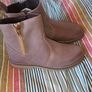 Dubarrys taupe ankle boots with gold decorative zip Image 2