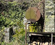 Scrap metal oil tank