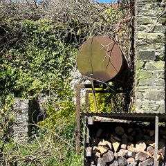 Scrap metal oil tank