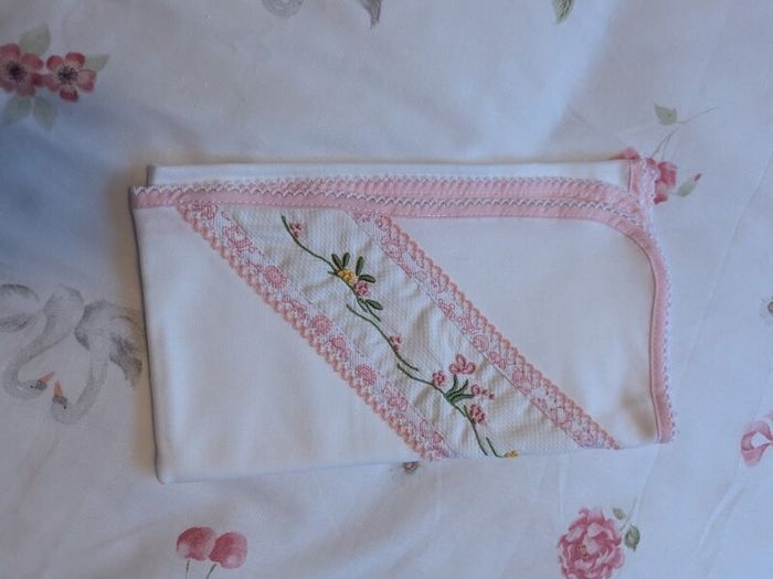Handmade Traditional Madeira Embroidered Baby comfort  100% Cotton