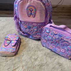 Smiggle school bag, lunch box and pencil case