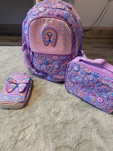 Smiggle school bag, lunch box and pencil case