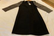 Stunning Jaeger black leather detail shift dress 10 NWT New