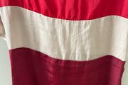 Red, maroon and fawn colour block top size 10