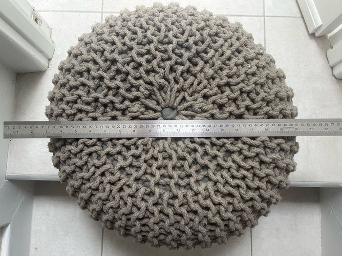 Grey Kaikoo pouffe-style ottoman foot rest (2)