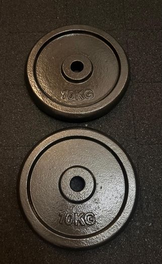 2 x 10KG Cast Iron Weight Plates