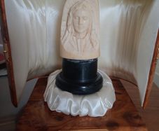 Antique Carved Madonna Figure in Walnut Case.