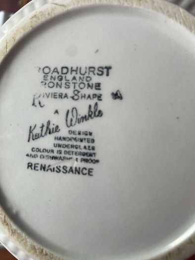 Vintage Kathie Winkle Renaissance Coffee Pot Staffordshire Ironstone England