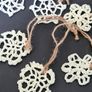 Handmade Crochet Christmas Tree Decorations, Set of 11 Snowflakes Rustic Boho Image 2