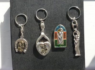 Stainless Steel Key Ring with St. Christopher - excellent gift for safe travels