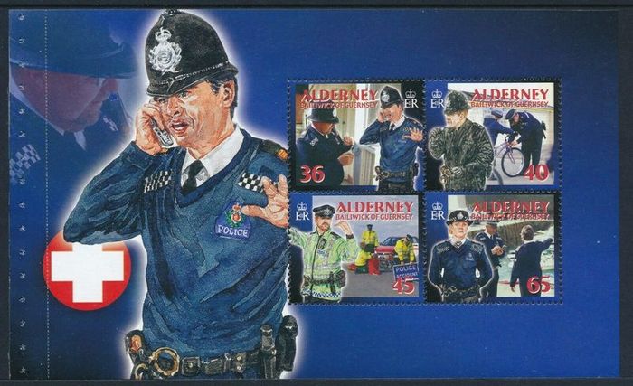 2003 Alderney Community Services Island Police Commemorative Stamp Booklet Mint Never Hinged (MNH)