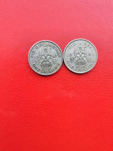 2 X British Shilling 1947/1951