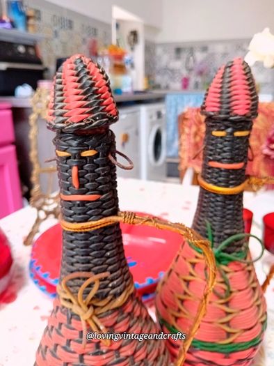 French Scoubidou Wine Decanters