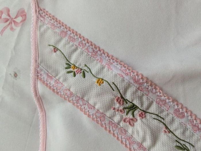 Handmade Traditional Madeira Embroidered Baby comfort  100% Cotton