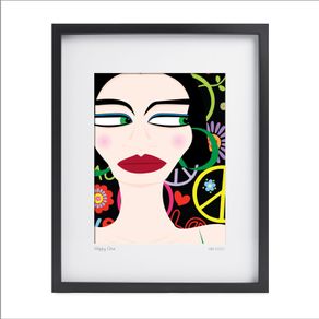 Hippy One, Large framed print by artist Helen Mathews.