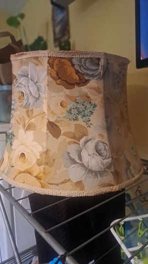 Large Vintage Lampshade 1940 50s Floral 20 inch