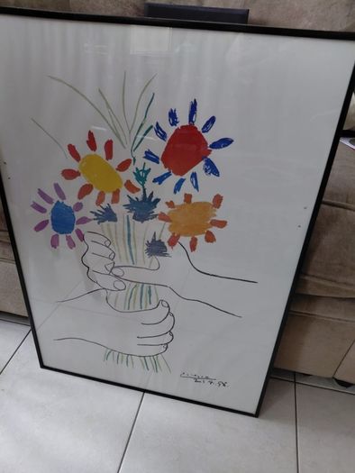 Reproduction in the 80s of Pablo Picasso Bouquet of Peace