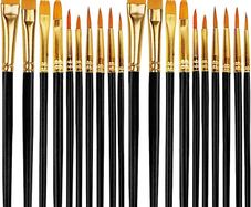 20 PCS Nylon Hair Paint Brushes Set for Acrylic Oil Watercolor Gouache Painting Face Paint Brushes for Children and Adults