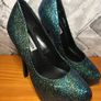 Steve Madden Dejavu Green/Blue Glitter Mermaid Scale Pattern Stiletto High Heel Shoes UK5 EUR38   S-E Image 2