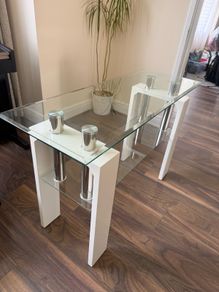 Glass console table