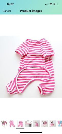 Dog Clothes,Dog Classic Striped Pajamas Soft Cotton Jumpsuit Pug French Bulldog Onesies Costume for Cats Puppy Small Medium Dogs(Pink,S,M)L