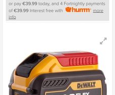 DeWalt 9Ah 18V/ 54V XR Flexvolt Battery