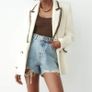 Zara Ecru Textured Double Breasted Blazer XL Image 5