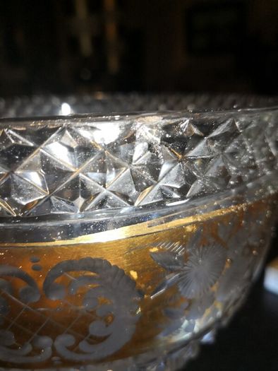 Gorgeous footed large crystal bowl