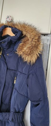 Navy Padded winter coat with Belt size M /12