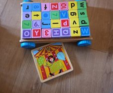 wooden cubes and wooden lego