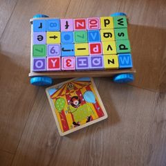wooden cubes and wooden lego