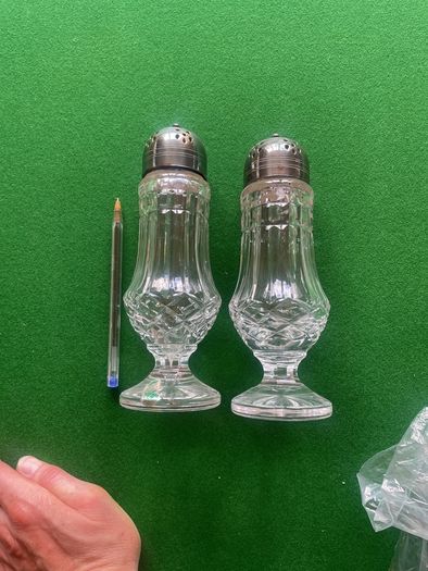 Waterford Crystal Salt & Pepper with etching