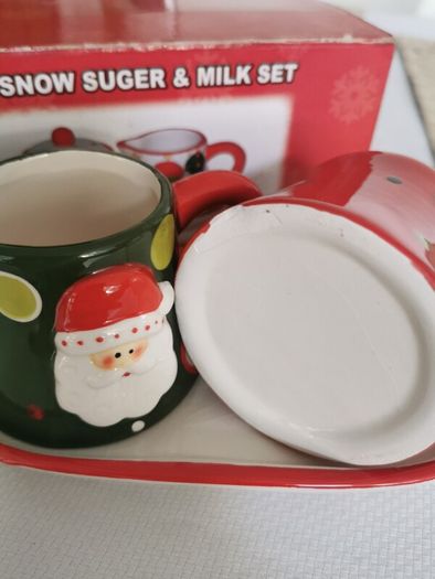 Ceramic Sugar and Milk Set with Tray