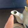 Vintage Very Large and Heavy Japanese or Chinese Pottery Teapot with Wrapped Bamboo Handle, Damage to Spout but Pours Fine! Image 7