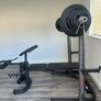 Home Gym Equipment: Adjustable Weider Gym Bench, Olympic bars, and Rubber Weights Image 2