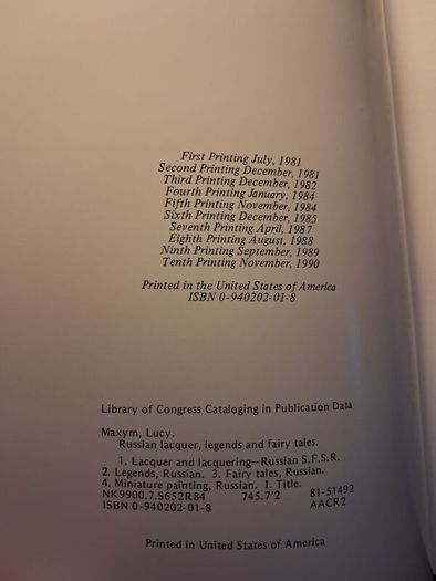 Russian Lacquer Legends & Fairy Tales / Lucy Maxym /  1990