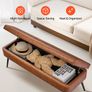 PU Leather Storage Ottoman Bench with Storage and Metal Legs Image 4