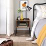 _Bedside table, bedside table, side table with industrial design, stackable bedside table with open compartment, retro, rustic wood look, accent furniture with metal legs, stable, vintage Image 8
