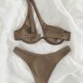Mocha brown one shoulder bikini Image 2