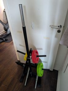Pump and dumbell 20 kg set with stand