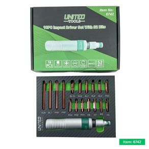 United Tools 18pc Impact Driver Set With S2 Bits