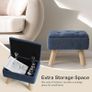 Storage Ottoman, Small Foot Stool Ottoman With Storage, Boucle Teddy Velvet Foot Rest With Padded Seat. (Dark Blue) Image 5