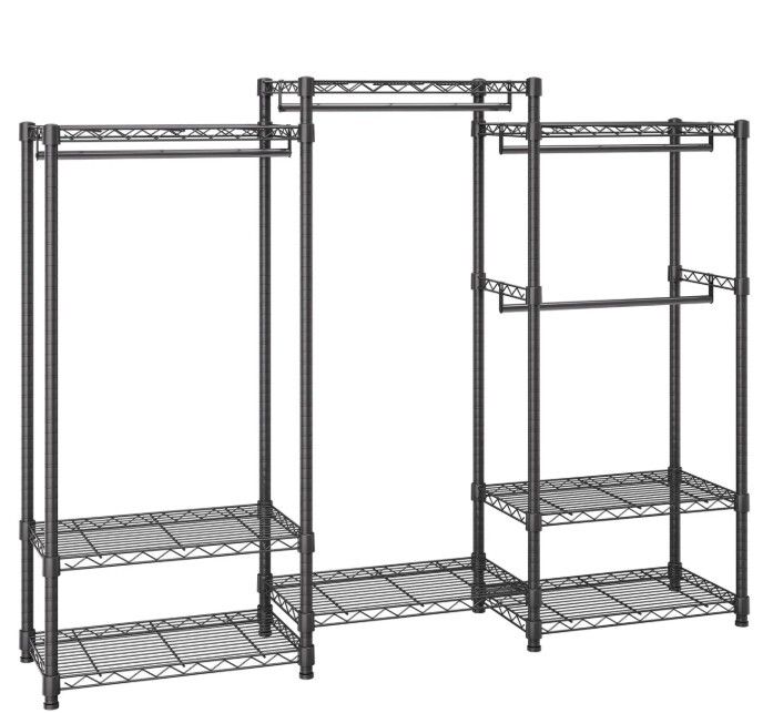 Heavy Duty Clothes Rack with 4 Hanging Rails 363 kg Open Wardrobe Storage
