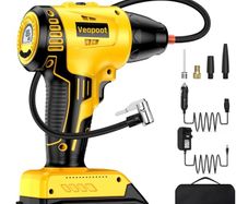 Battery Powered 20 volt Tire Inflator by Veapoot.