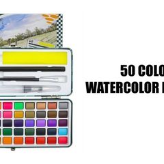 Watercolour paint set with accessories