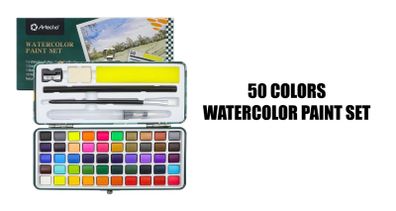 Watercolour paint set with accessories