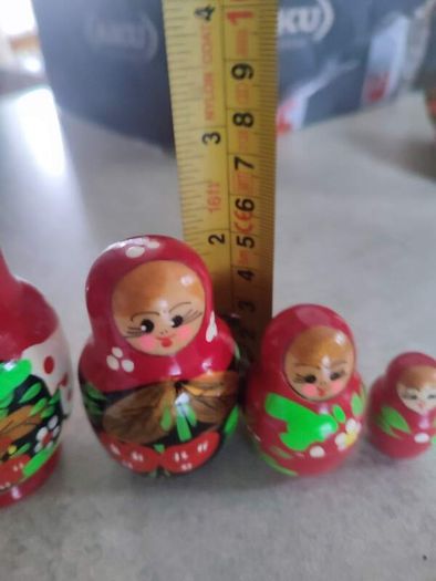 Matryoshka doll "Ladybug Red" Hand Painted Russian Dolls set of 4